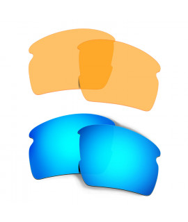 Hkuco Mens Replacement Lenses For Oakley Flak 2.0 XL Sunglasses Blue/Transparent Yellow Polarized